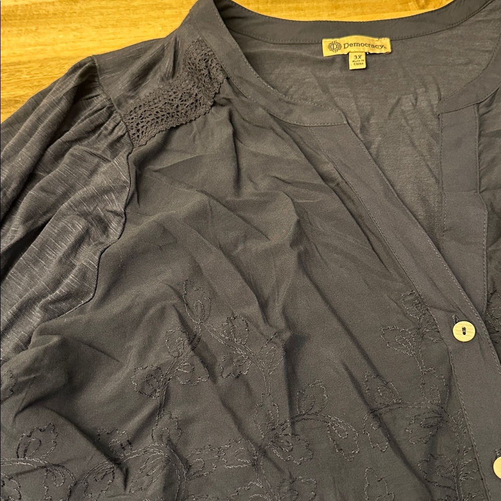 Democracy Button Down Rayon Blouse - image 8